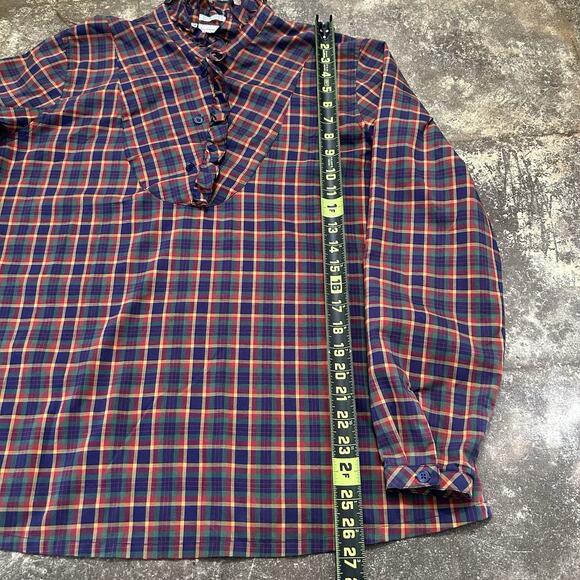 Vintage 70s Levi Strauss Co Button Up Womens 38 Plaid Ruffle Country Western - Picture 8 of 9